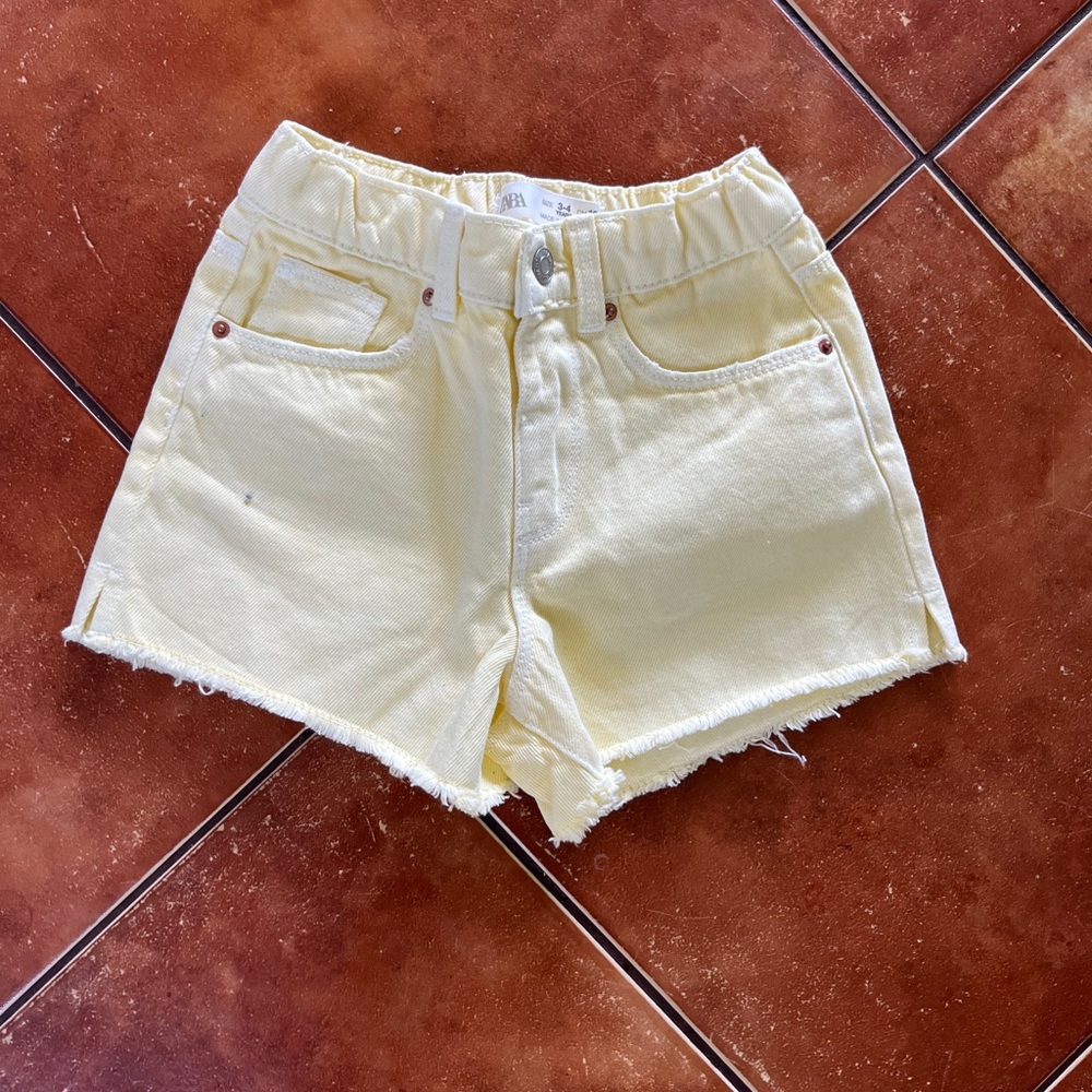 Zara Girls Yellow Denim Shorts